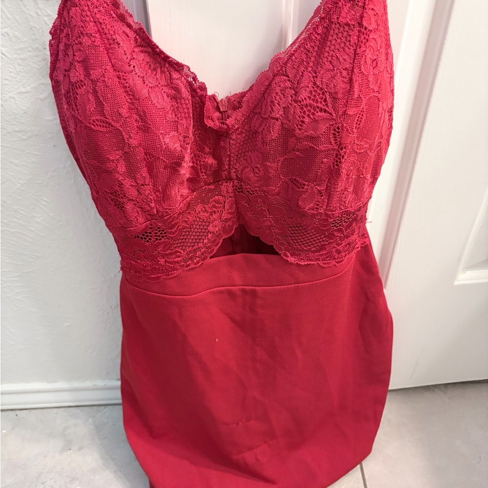 Haute Monde Red Lace Chemise